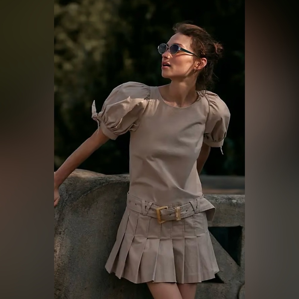 Free People Sevi mini dress in tan size medium